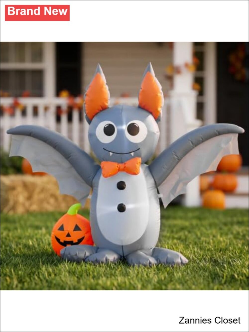 👻 4ft Halloween Inflatable Bat Lighted Yard Decor LED Polyester Outdoor